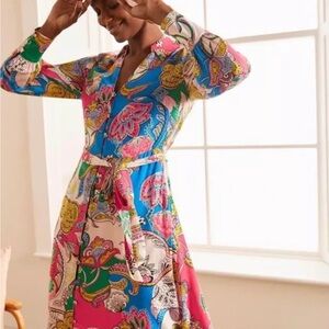 Colorful Paisley Wrap Dress
